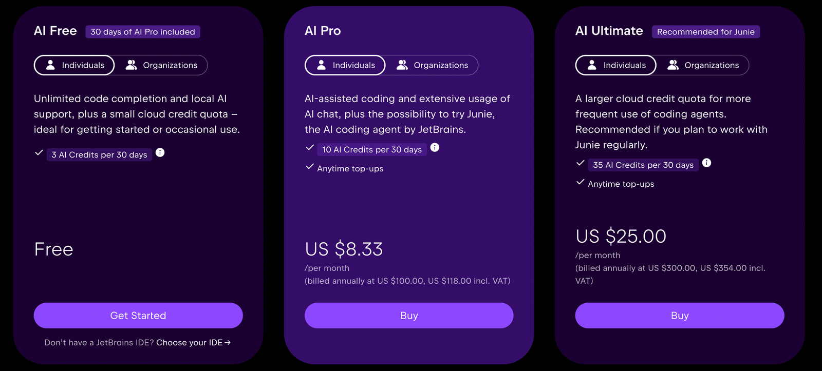 jetbrains ai pricing