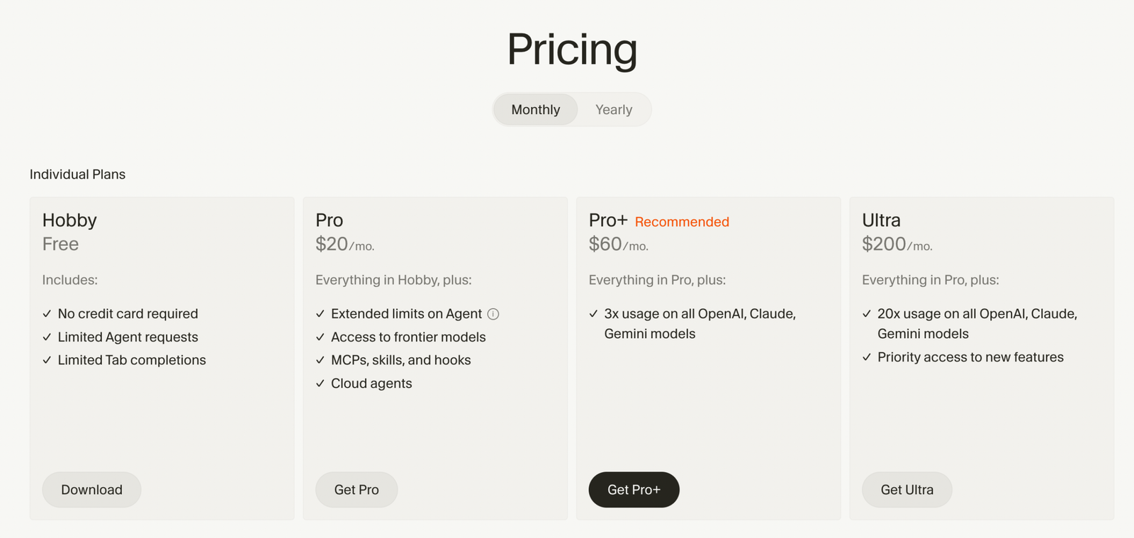 cursor ai coding pricing